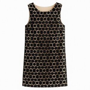 Alice + Olivia Clyde Sequin Dot Mini Shift Dress | Size 2 | Black Sesame | $128